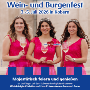 Weinfest 03.-05. Juli 2026 Kobern-Gondorf auf unserem historischen Marktplatz